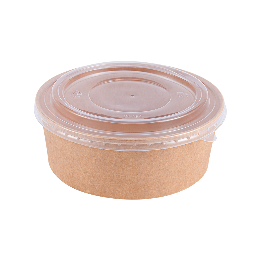 Mangkuk Kertas Bulat Kraft Tahan Minyak 500ml dengan Diameter Bukaan 150mm